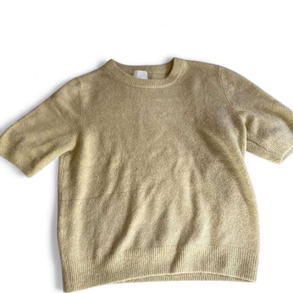 H-m Women's Yellow and Cream Jumper
